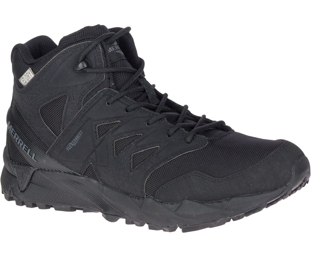 Kozaki Merrell Damskie Czarne - Agility Peak Mid Tactical Waterproof - 298453-WUX